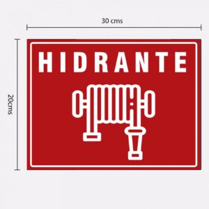 Letrero en Estireno calibre 40 de 20 x 30 cms "HIDRANTE"