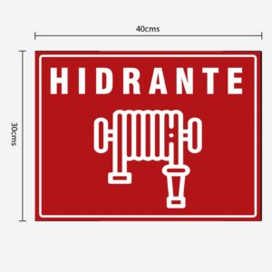 Letrero en Coroplast de 3 mm de espesor 30 x 40 cms "HIDRANTE"