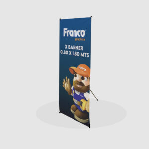 X-Banner de 0.80 x 1.80 mts con lona impresa