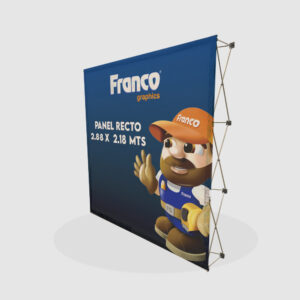 Flexo stand de 2.88 x 2.18 mts con tela impresa